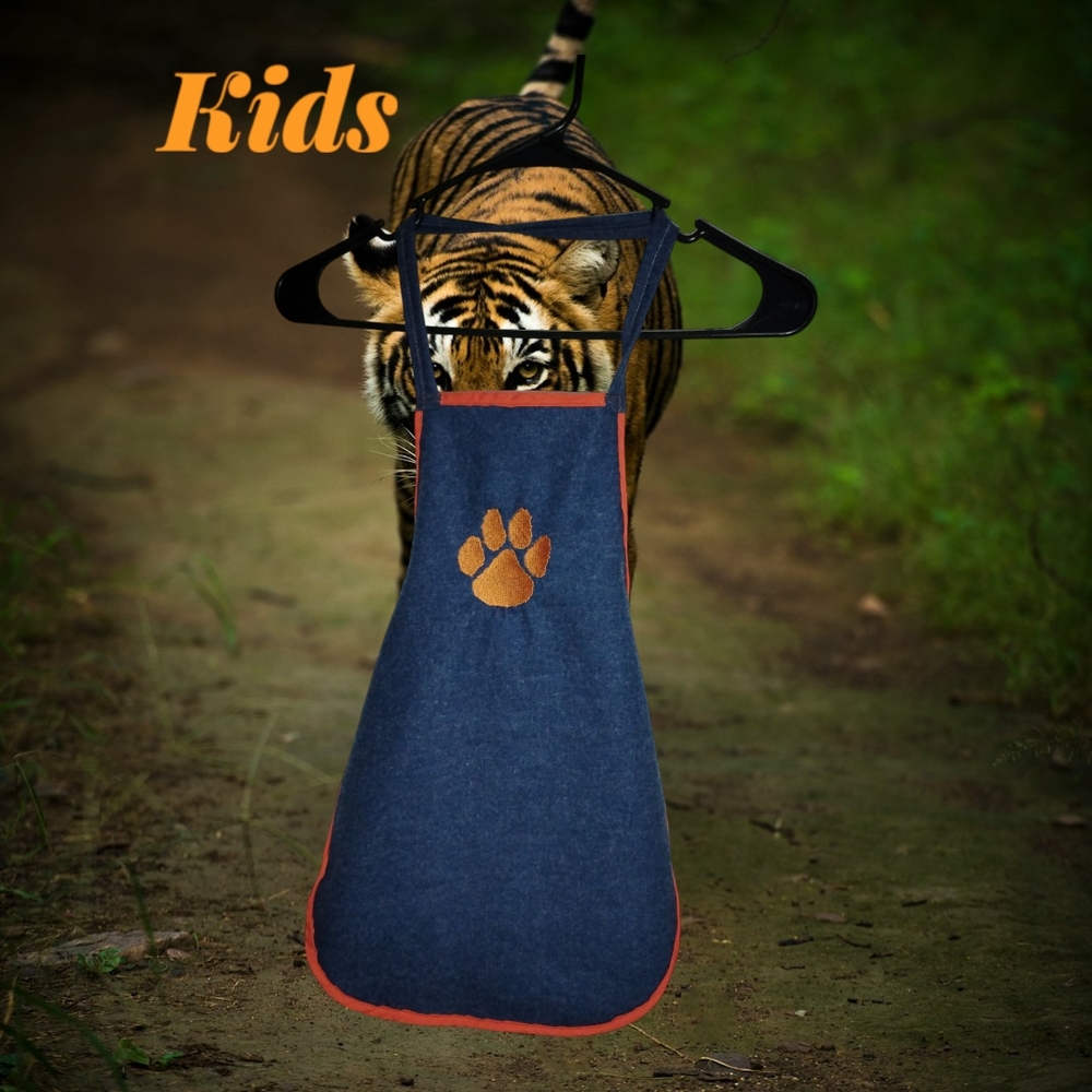 Kids Denim Apron with Paw Print